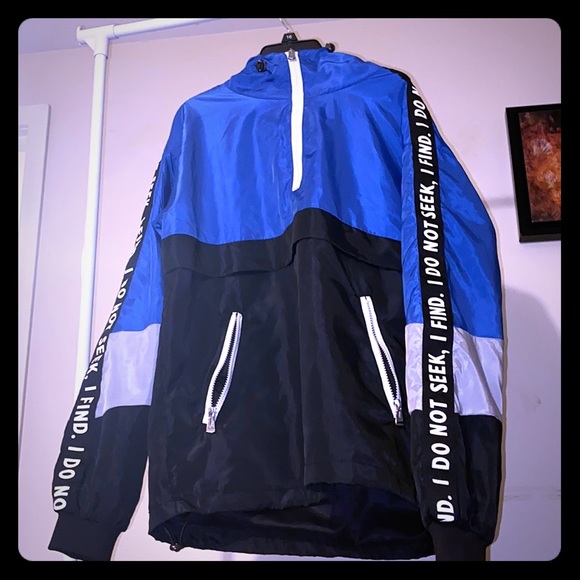 Zaful Jackets Coats Blue Windbreaker Poshmark